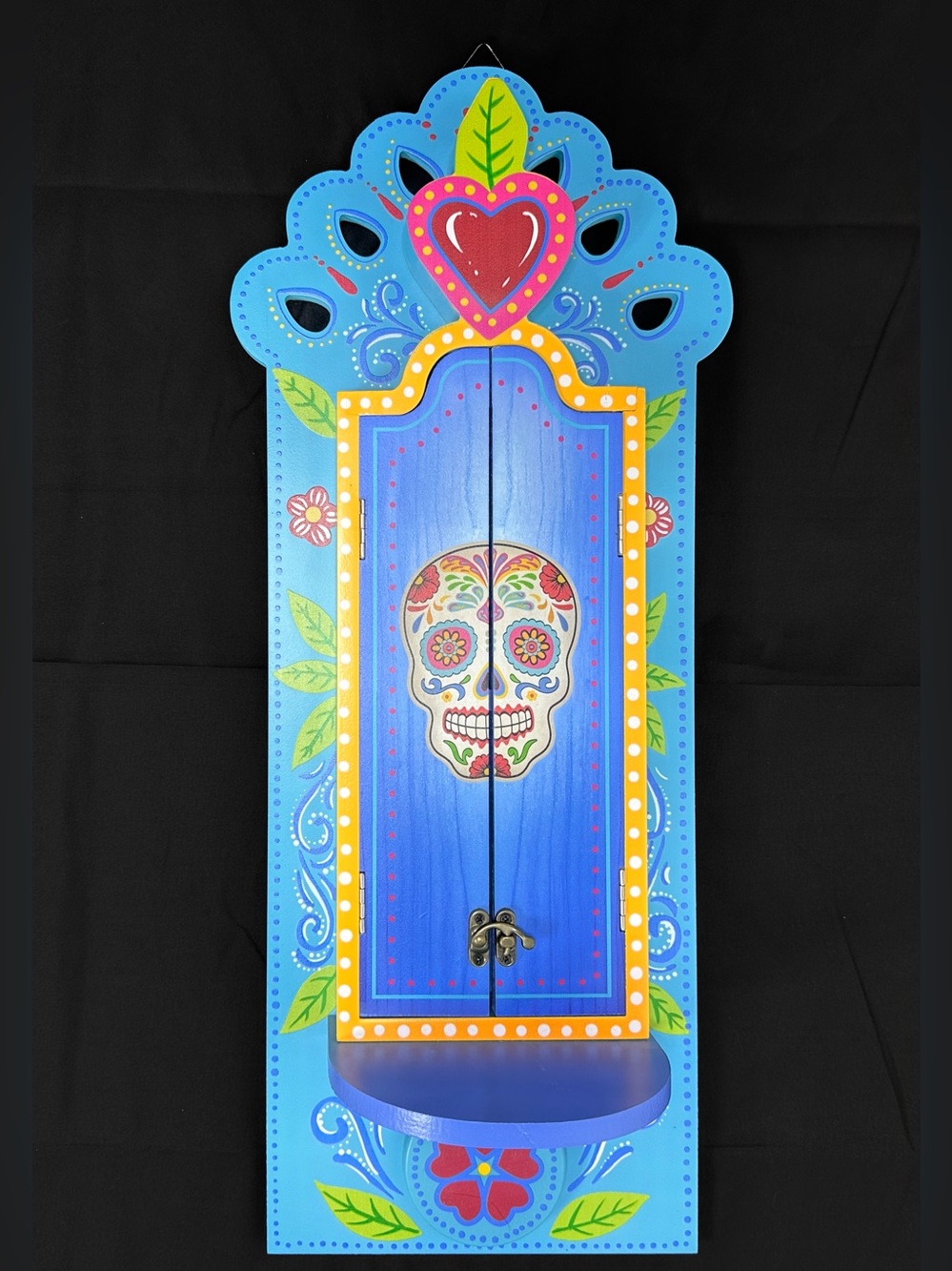 Sugar Skull Dia De Los Muertos Wooden Ofrenda Wall Altar 2026